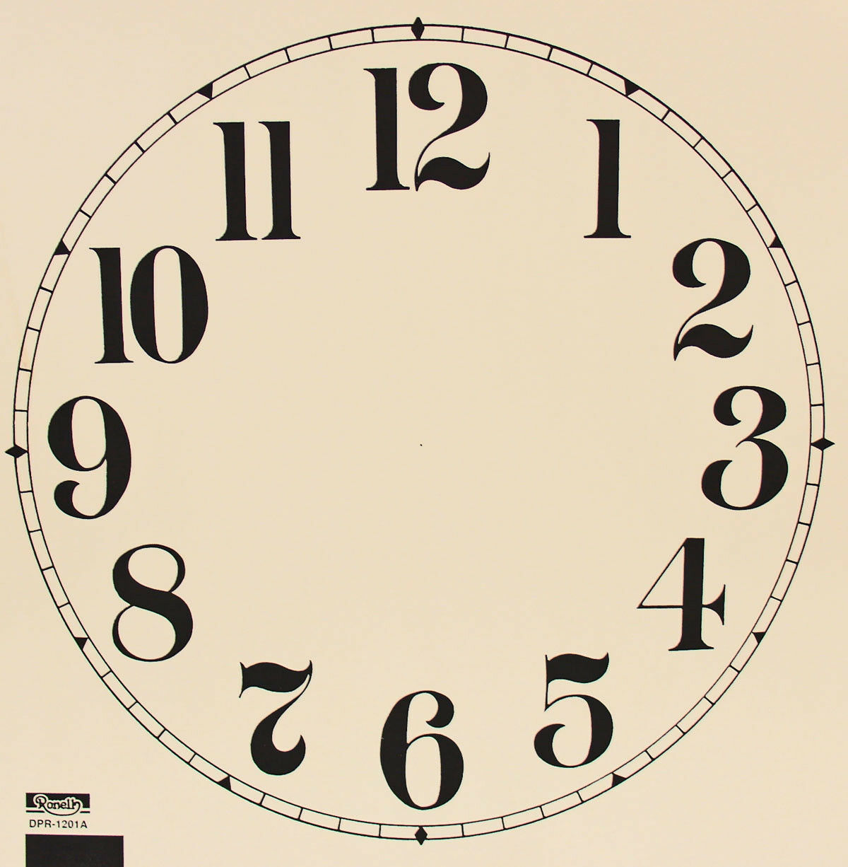 New 11 To 12 Inch Ivory Paper Clock Dial - Choose Arabic Or Roman Numbers!