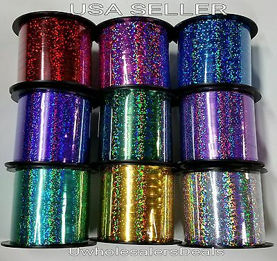 3/16" Curling Ribbon Holographic Metallic Colors 100 Feet - Pick Your Color