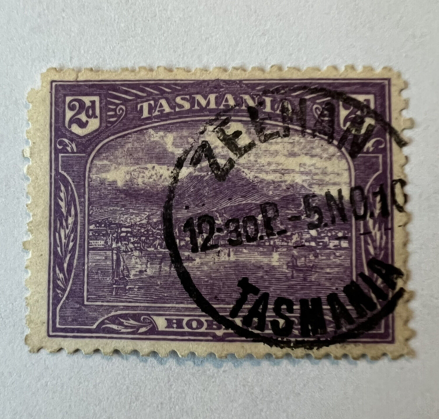 Early Tasmania 2d Stamp With Zeehan Son Sotn Cancel (population 698)