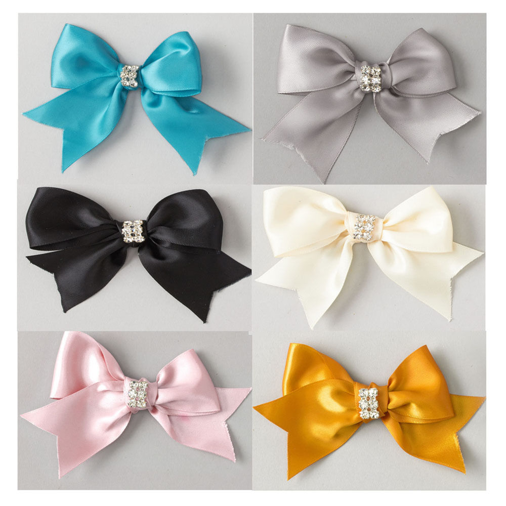 Pre-tied Satin Bows with Rhinestones Gift Favors