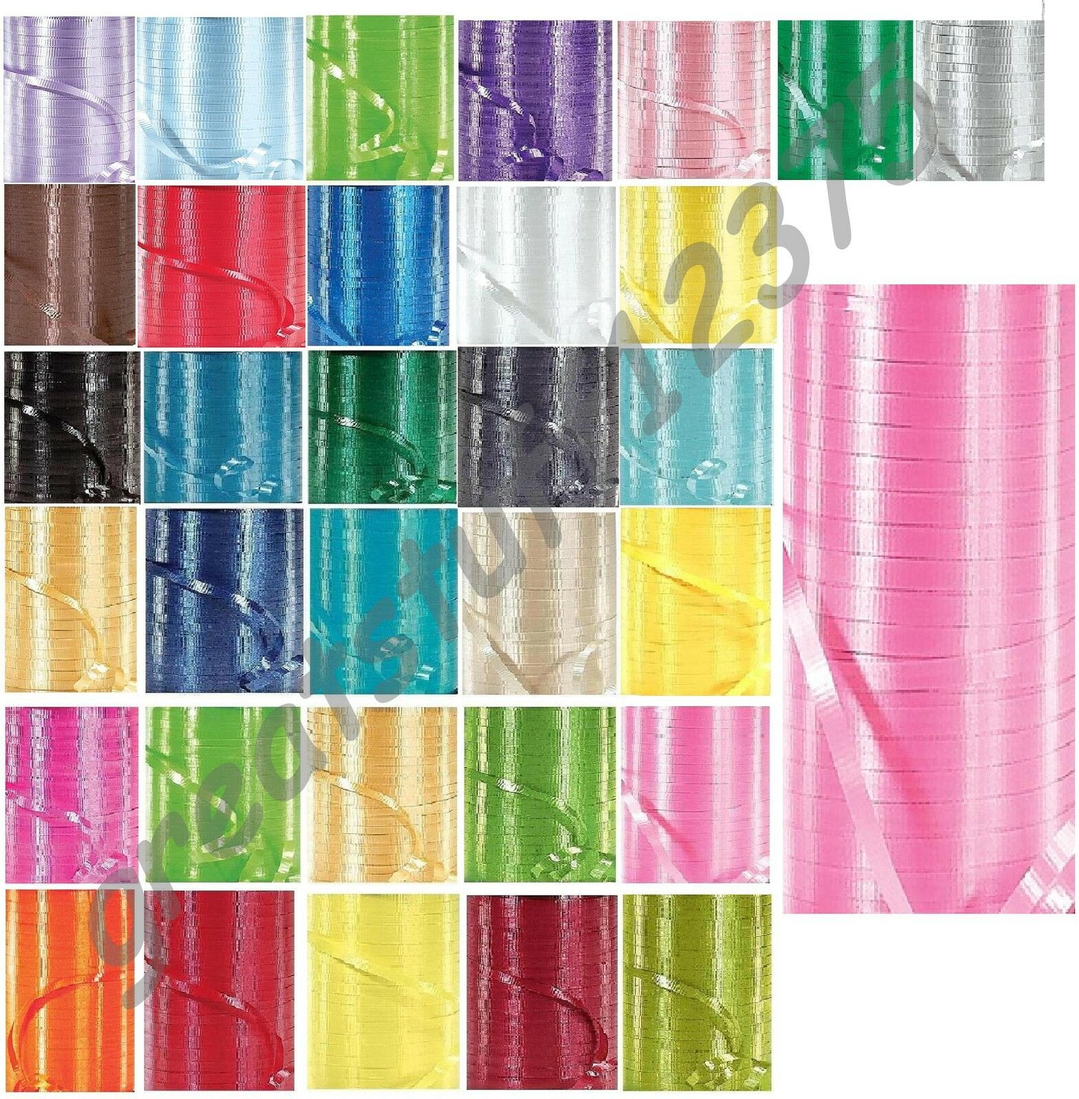 3/16" Curling Ribbon ( 60 Feet ) Balloons Party Supplies Crimped Gifts