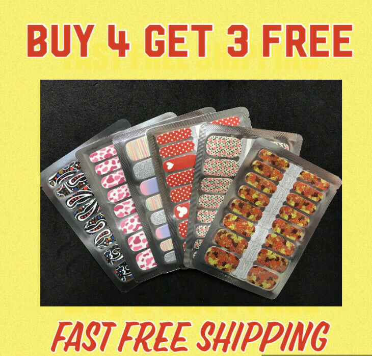 All Occasion Color Nail Strips - Buy 4 Get 3 Free  -  Free Shipping Within Usa