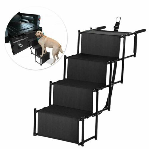 Folding Dog Pet Steps Ramp Stairs Car Boot Portable Ladder Metal Accordion