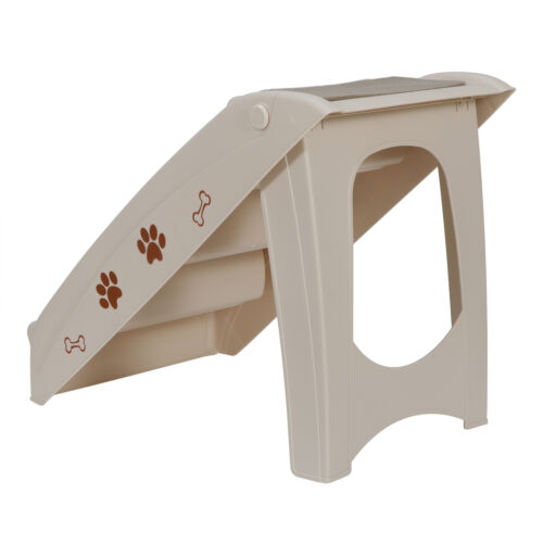 Small Doggie Ramp Pet Steps For High Beds, Couch Sofa Folding Plastic Mac 100lbs