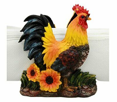 Nice Country Barnyard Rooster Dinner Napkins Holder Figurine Table Centerpieces