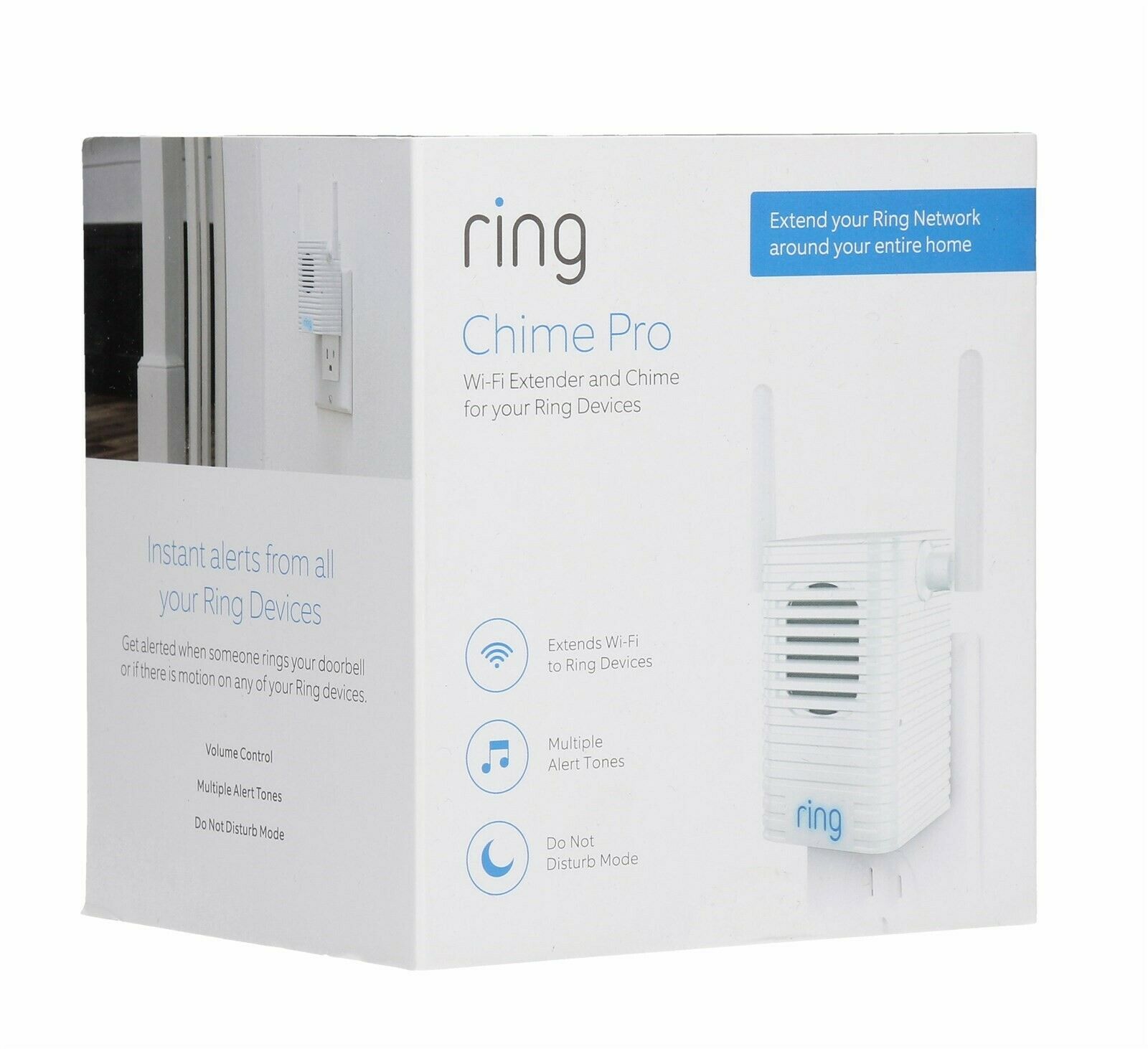 Ring - Chime Pro Wi-Fi Extender and Indoor Chime for Ring Devices - White