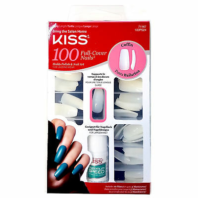 Kiss Ballerina Coffin 100 Tips #71167 100ps24 Long Full Cover Nails Durable